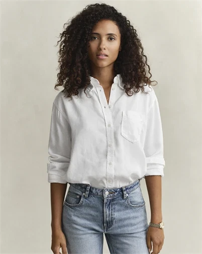 Gant - Rel Indigo Skjorte - White
